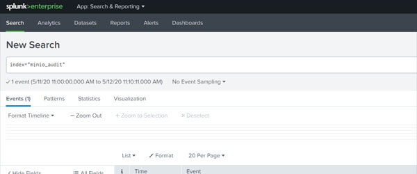 使用 Splunk 监控 MinIO